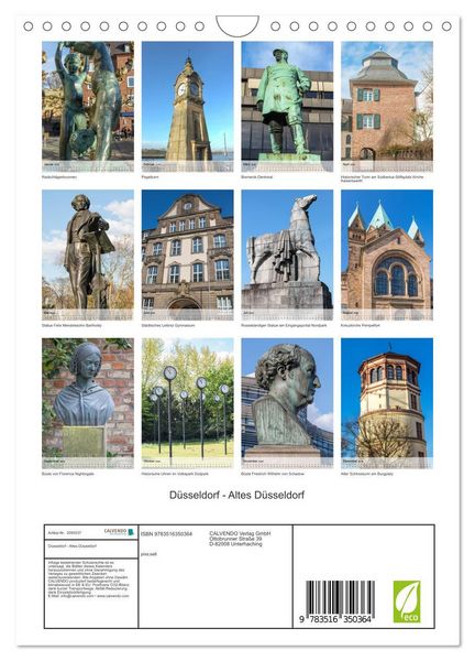 Produktbild: D&uuml;sseldorf - Altes D&uuml;sseldorf (Wandkalender 2026 DIN A4 hoch), CALVENDO Monatskalender