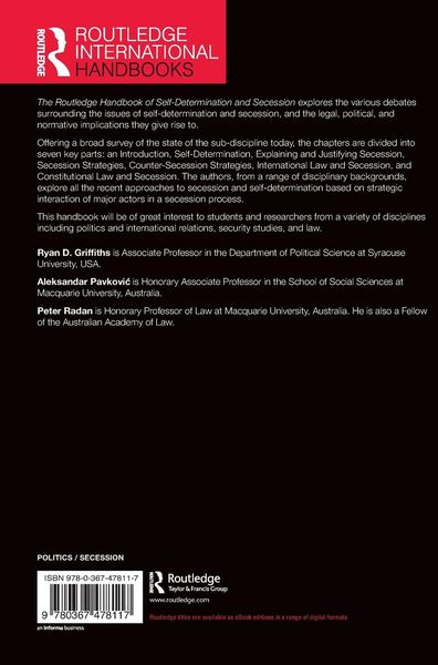 Produktbild: The Routledge Handbook of Self-Determination and Secession