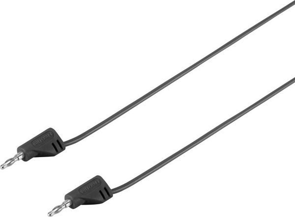 Produktbild: VOLTCRAFT MSB-200 Messleitung Lamellenstecker 2mm Lamellenstecker 2mm 0.90m Schwarz 1St.