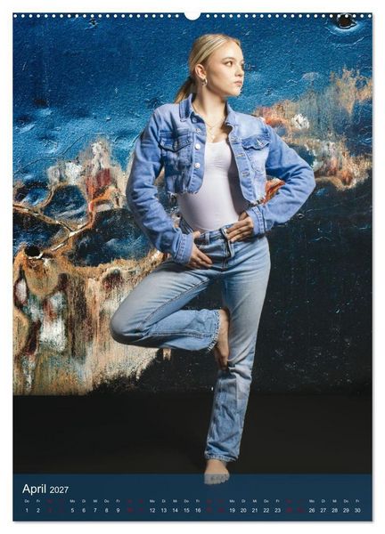 Produktbild: Hailie - Blond in Jeans (hochwertiger Premium Wandkalender 2027 DIN A2 hoch), Kunstdruck in Hochglanz