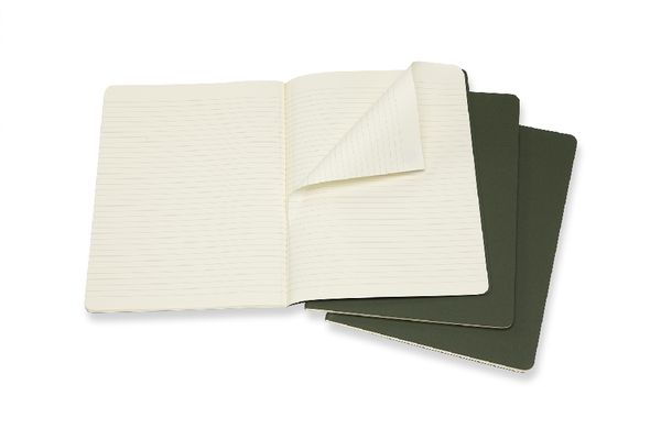 Produktbild: MOLESKINE CAHIER XL, 3ER SET, LINIERT, KARTONEINBAND, MYRTENGR&Uuml;N