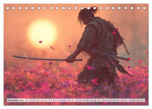 Produktbild: Die Seele des Schwertes &ndash; Samurai im Bild (Tischkalender 2026 DIN A5 quer), CALVENDO Monatskalender