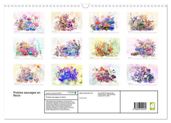 Produktbild: Prairies sauvages en fleurs (Calendrier mural 2026 DIN A3 vertical), CALVENDO calendrier mensuel