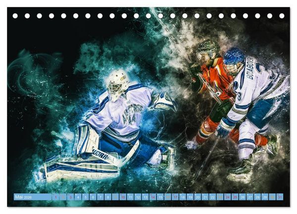 Produktbild: Eishockey - extrem cool (Tischkalender 2026 DIN A5 quer), CALVENDO Monatskalender