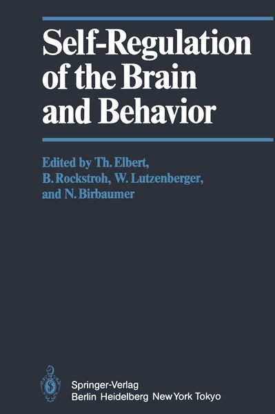Produktbild: Self-Regulation of the Brain and Behavior