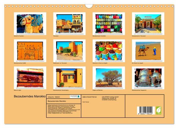 Produktbild: Bezauberndes Marokko (Wandkalender 2026 DIN A3 quer), CALVENDO Monatskalender