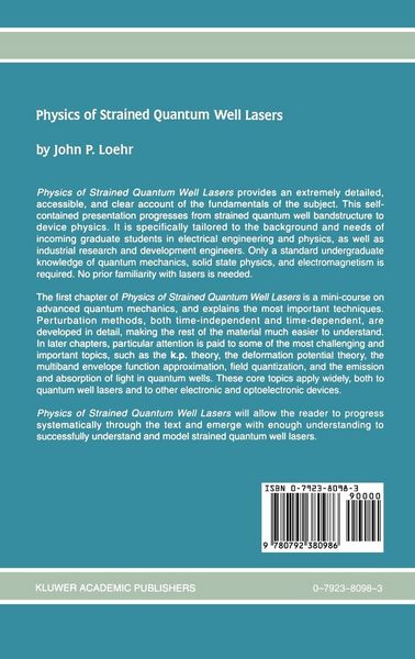 Produktbild: Physics of Strained Quantum Well Lasers