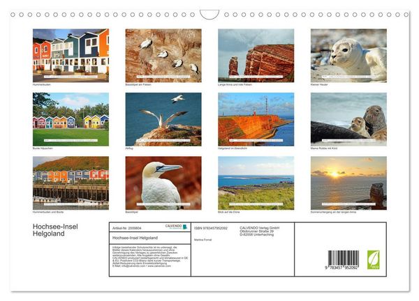 Produktbild: Hochsee-Insel Helgoland (Wandkalender 2026 DIN A3 quer), CALVENDO Monatskalender