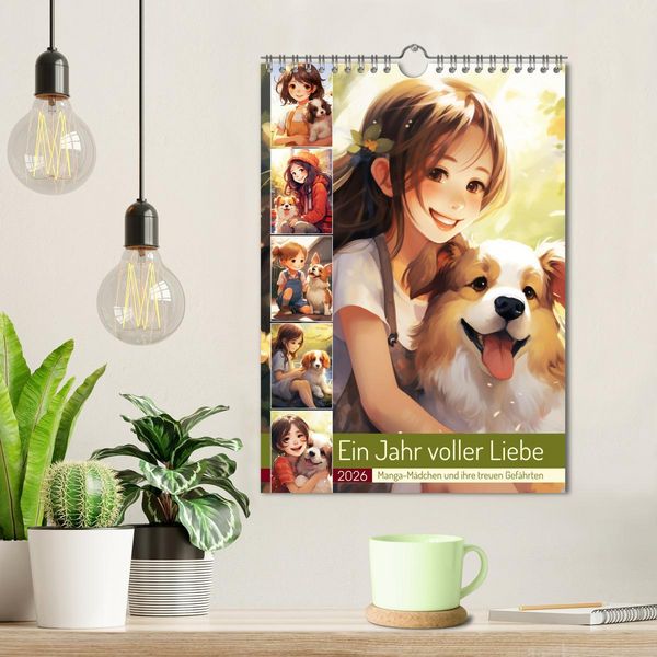 Produktbild: Ein Jahr voller Liebe. Manga-M&auml;dchen und ihre treuen Gef&auml;hrten (Wandkalender 2026 DIN A4 hoch), CALVENDO Monatskalender