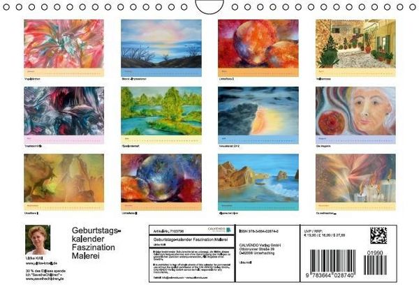 Produktbild: Geburtstagskalender Faszination Malerei - mit immerw&auml;hrendem Kalender (Wandkalender immerw&auml;hrend DIN A4 quer)