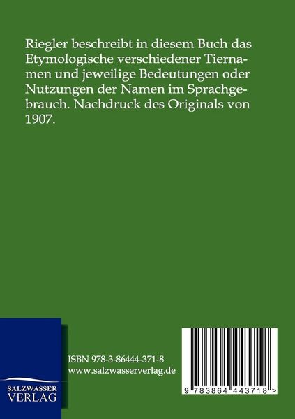 Produktbild: Das Tier im Spiegel der Sprache