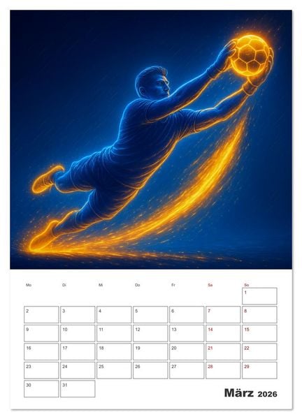 Produktbild: Vision Fu&szlig;ball Licht - Kraft - Spiel (Wandkalender 2026 DIN A2 hoch), CALVENDO Monatskalender