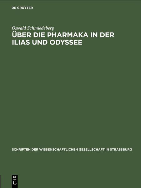 Produktbild: &Uuml;ber die Pharmaka in der Ilias und Odyssee