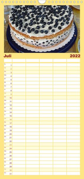 Produktbild: Familienplaner S&uuml;&szlig;es aus der Vollwert-Backstube (Wandkalender 2022 , 21 cm x 45 cm, hoch)