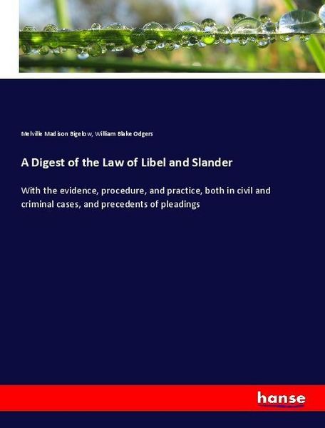 Produktbild: A Digest of the Law of Libel and Slander