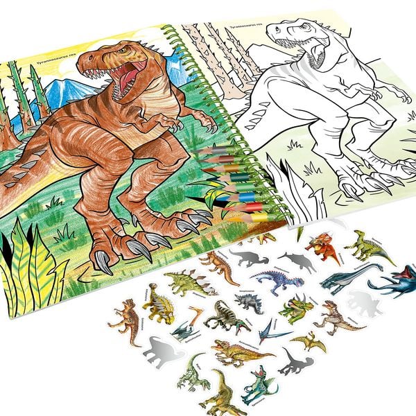 Produktbild: Dino World Malbuch mit Buntstiften