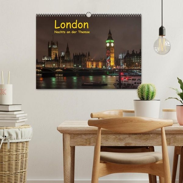 Produktbild: London - Nachts an der Themse (Wandkalender 2026 DIN A3 quer), CALVENDO Monatskalender
