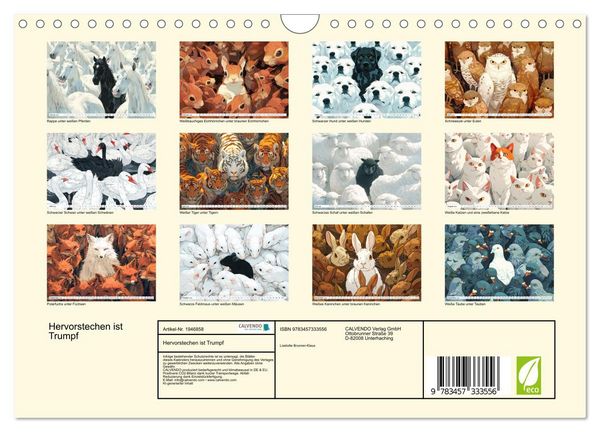 Produktbild: Hervorstechen ist Trumpf (Wandkalender 2026 DIN A4 quer), CALVENDO Monatskalender