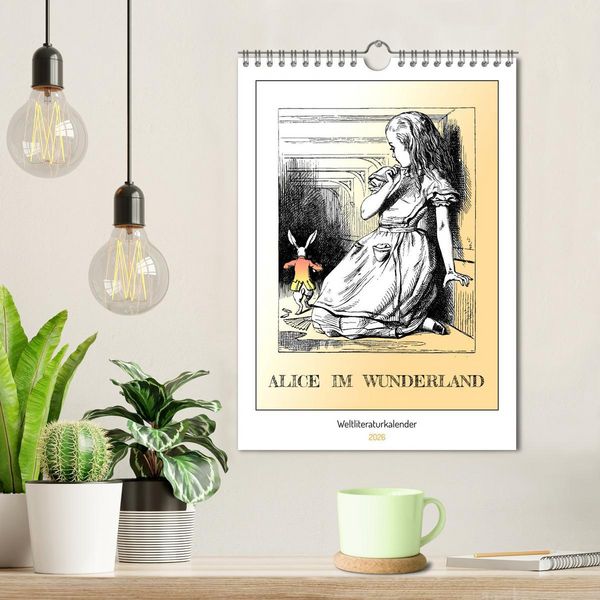 Produktbild: Alice im Wunderland - Weltliteraturkalender (Wandkalender 2026 DIN A4 hoch), CALVENDO Monatskalender