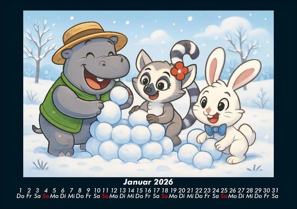 Produktbild: Sash, Lulu & Bouncy - Freunde f&uuml;rs ganze Jahr 2026 Fotokalender DIN A5