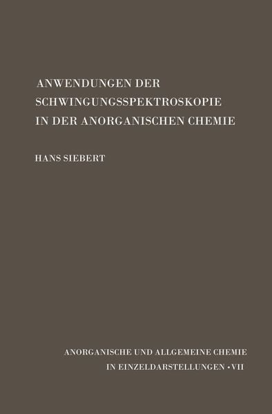 Produktbild: Anwendungen der Schwingungsspektroskopie in der Anorganischen Chemie