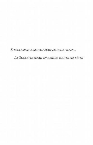Produktbild: Si seulement abraham avait eu deux filles... - la goulette s
