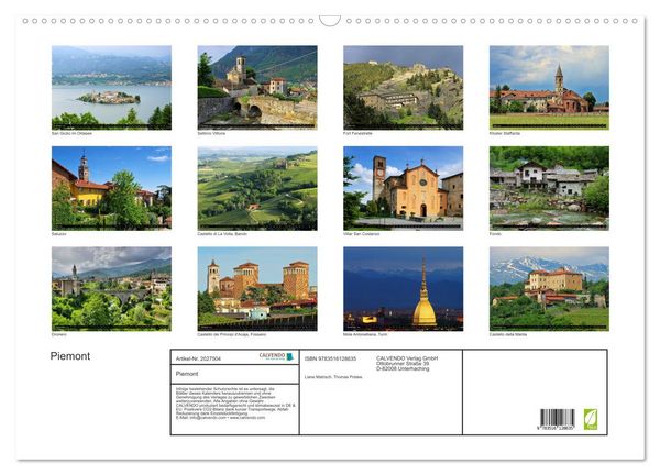 Produktbild: Piemont (Wandkalender 2026 DIN A2 quer), CALVENDO Monatskalender