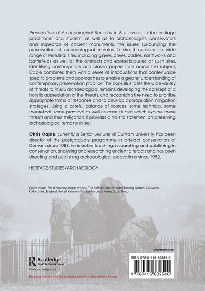 Produktbild: Preservation of Archaeological Remains In Situ
