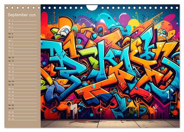Produktbild: Graffiti im Blick &ndash; Das Jahr in Farben (Wandkalender 2026 DIN A4 quer), CALVENDO Monatskalender