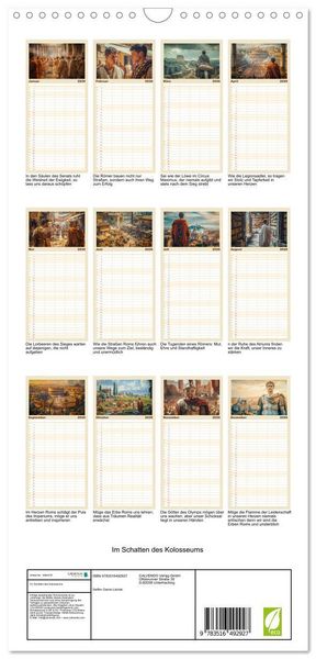 Produktbild: Familienplaner 2026 - Im Schatten des Kolosseums mit 5 Spalten (Wandkalender, 21 x 45 cm) CALVENDO