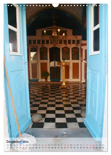Produktbild: Greek Doors (Wall Calendar 2026 DIN A3 portrait), CALVENDO 12 Month Wall Calendar