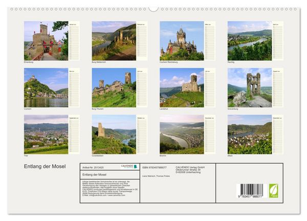 Produktbild: Entlang der Mosel (hochwertiger Premium Wandkalender 2026 DIN A2 quer), Kunstdruck in Hochglanz