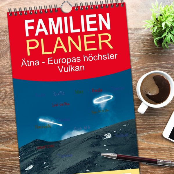 Produktbild: Familienplaner 2026 - &Auml;tna - Europas h&ouml;chster Vulkan mit 5 Spalten (Wandkalender, 21 x 45 cm) CALVENDO