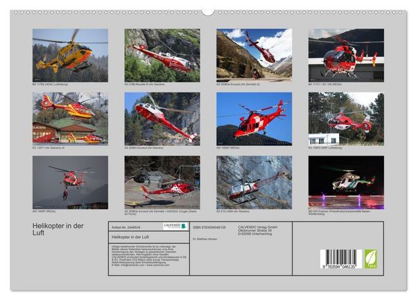Produktbild: Helikopter in der Luft (hochwertiger Premium Wandkalender 2027 DIN A2 quer), Kunstdruck in Hochglanz