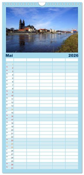 Produktbild: Familienplaner 2026 - Landeshauptstadt Magdeburg mit 5 Spalten (Wandkalender, 21 x 45 cm) CALVENDO