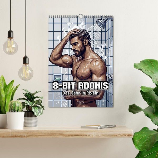 Produktbild: 8-Bit Adonis &ndash; Das Jahr in Pixeln (Wandkalender 2027 DIN A3 hoch), CALVENDO Monatskalender
