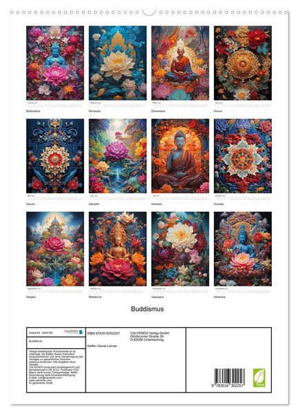 Produktbild: Buddismus (hochwertiger Premium Wandkalender 2026 DIN A2 hoch), Kunstdruck in Hochglanz
