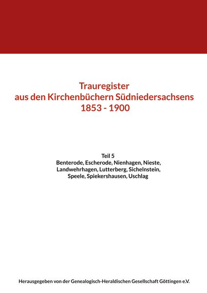 Produktbild: Trauregister aus den Kirchenb&uuml;chern S&uuml;dniedersachsens 1853 - 1900