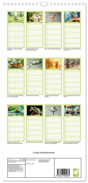 Produktbild: Familienplaner 2026 - Lustige Amphibienbande mit 5 Spalten (Wandkalender, 21 x 45 cm) CALVENDO
