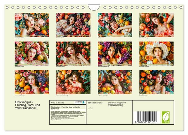 Produktbild: Obstk&ouml;nigin - Fruchtig, floral und voller Sch&ouml;nheit (Wandkalender 2026 DIN A4 quer), CALVENDO Monatskalender