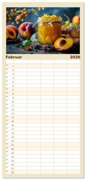 Produktbild: Familienplaner 2026 - Ein Jahr im Paradies der Konfit&uuml;ren mit 5 Spalten (Wandkalender, 21 x 45 cm) CALVENDO