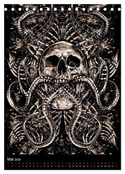 Produktbild: BLOODBOY/ HORROR ILLUSTRATION V1 (Tischkalender 2026 DIN A5 hoch), CALVENDO Monatskalender