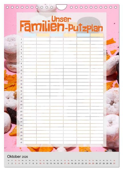 Produktbild: Unser Familien-Putzplan & Kalender 2026 (Wandkalender 2026 DIN A4 hoch), CALVENDO Monatskalender
