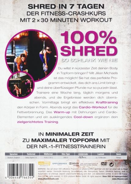 Produktbild: Jillian Michaels - 100% Shred - So schlank wie nie