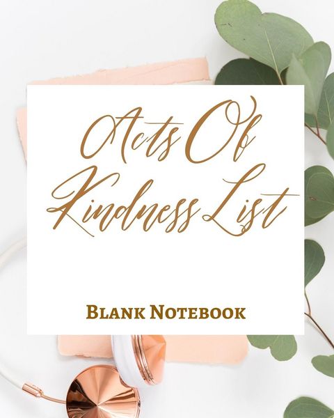 Produktbild: Acts Of Kindness List - Blank Notebook - Write It Down - Pastel Rose Gold Pink - Abstract Modern Contemporary Unique