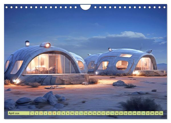 Produktbild: Futuristische moderne Behausungen (Wandkalender 2026 DIN A4 quer), CALVENDO Monatskalender