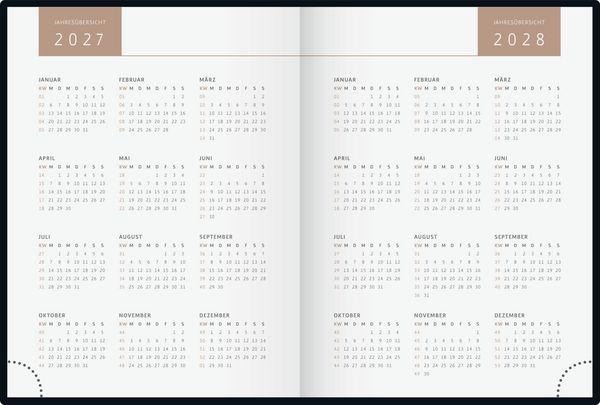Produktbild: rido/id&eacute; 7013603017 Taschenkalender Premium Young Line Mini 2027 "Feather" A6, Textil