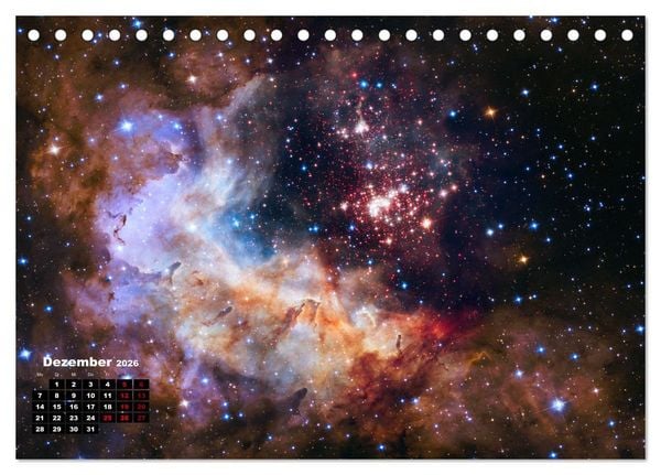 Produktbild: Hubble - 35 Jahre atemberaubende Aufnahmen (Tischkalender 2026 DIN A5 quer), CALVENDO Monatskalender