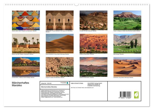 Produktbild: M&auml;rchenhaftes Marokko (hochwertiger Premium Wandkalender 2026 DIN A2 quer), Kunstdruck in Hochglanz