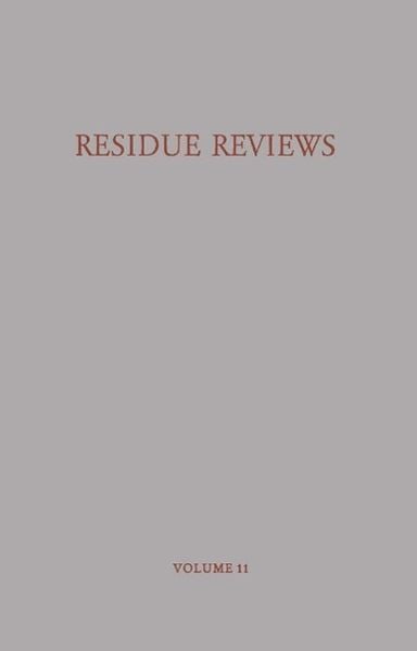 Produktbild: Residue Reviews/R&uuml;ckstandsberichte